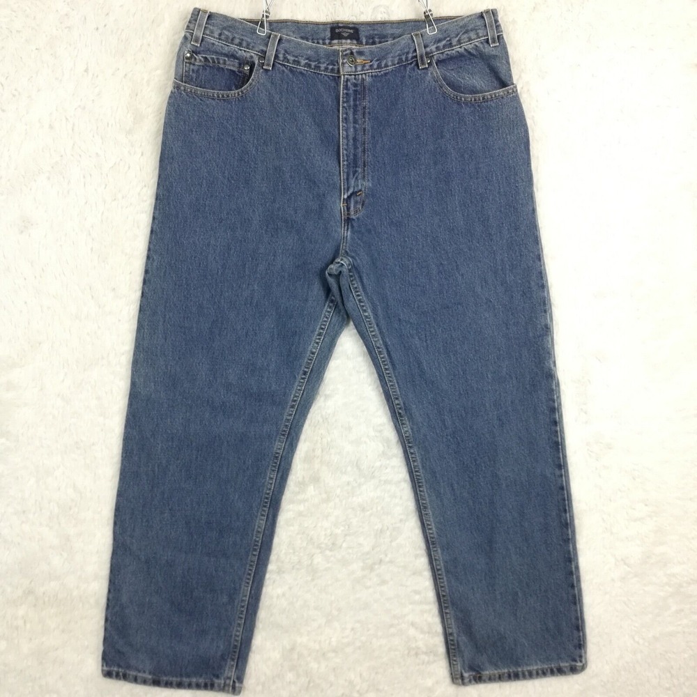 Vtg Dockers Mens Jeans Straight Leg Blue Denim Medium Wash Workwear 44x30